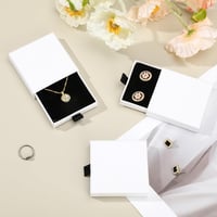 Livdouyu 4 darabos ékszertartó szett fehér, 7x7x1,7 cm karkötő nyaklánc tárolóbox 5
