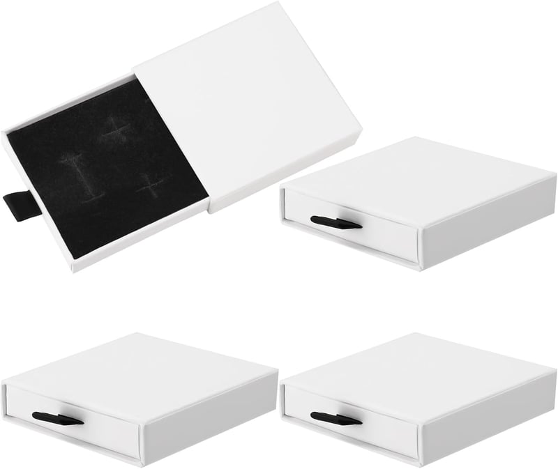Livdouyu 4 darabos ékszertartó szett fehér, 7x7x1,7 cm karkötő nyaklánc tárolóbox