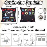 Livdouyu 45x45 cm Gamer Dekorációs Párna 3 Zsebbel és Kulcstartóval 2