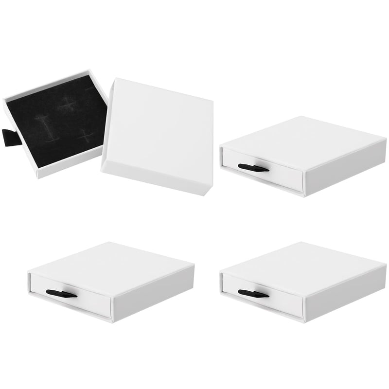 Livdouyu poklon kutija za nakit 4 kom - bijela - 7x7x1,7 cm