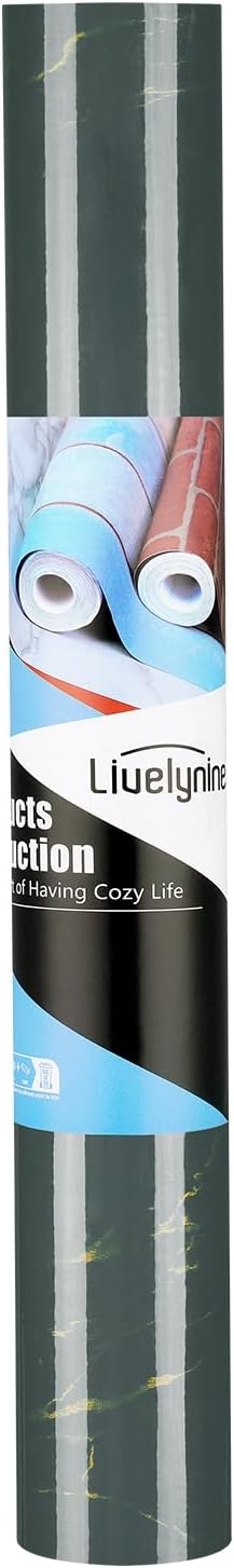 Livelynine Márvány Mintás Öntapadós Fólia Konyha Fürdőszoba Kék Arany