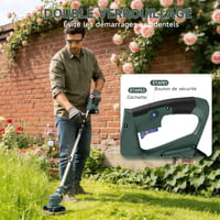 Akumulátorový vyžínač LIVENTO 850 W, 1,8 kg, so skladacou teleskopickou rukoväťou 60 cm, 2x2000 mAh, 26 nožov, 4 funkcie na záhradné práce, Ivy Green 6