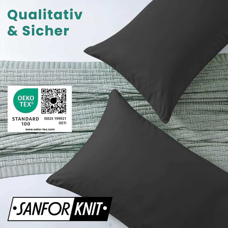 Livessa Párnahuzat 65x65 cm 2 db Jersey Pamut Puha Lélegző Oeko-Tex