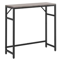 Consolă îngustă Livofloral 75x24x75 cm, Masă de hol în stil industrial cu 2 bare de susținere, Masă laterală de canapea pentru sufragerie, hol, gri 8