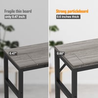 Consolă îngustă Livofloral 75x24x75 cm, Masă de hol în stil industrial cu 2 bare de susținere, Masă laterală de canapea pentru sufragerie, hol, gri 5