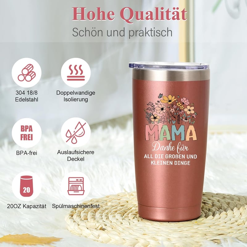 Livole Anyák Napja Ajándék Bögre - Rozsdamentes Acél Termosz 600ml Anya Lánynak