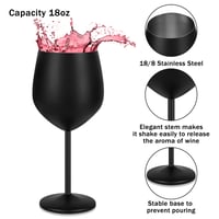 Sada nerezových pohárov na koktaily Livole, poháre na červené víno na stopke, nerozbitné, 550 ml, matná čierna, 2 ks, na párty, piknik, kempovanie 6