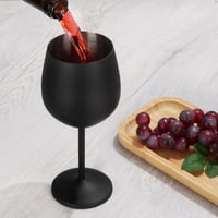 Sada nerezových pohárov na koktaily Livole, poháre na červené víno na stopke, nerozbitné, 550 ml, matná čierna, 2 ks, na párty, piknik, kempovanie 3