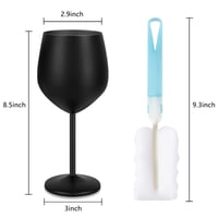 Sada nerezových pohárov na koktaily Livole, poháre na červené víno na stopke, nerozbitné, 550 ml, matná čierna, 2 ks, na párty, piknik, kempovanie 7