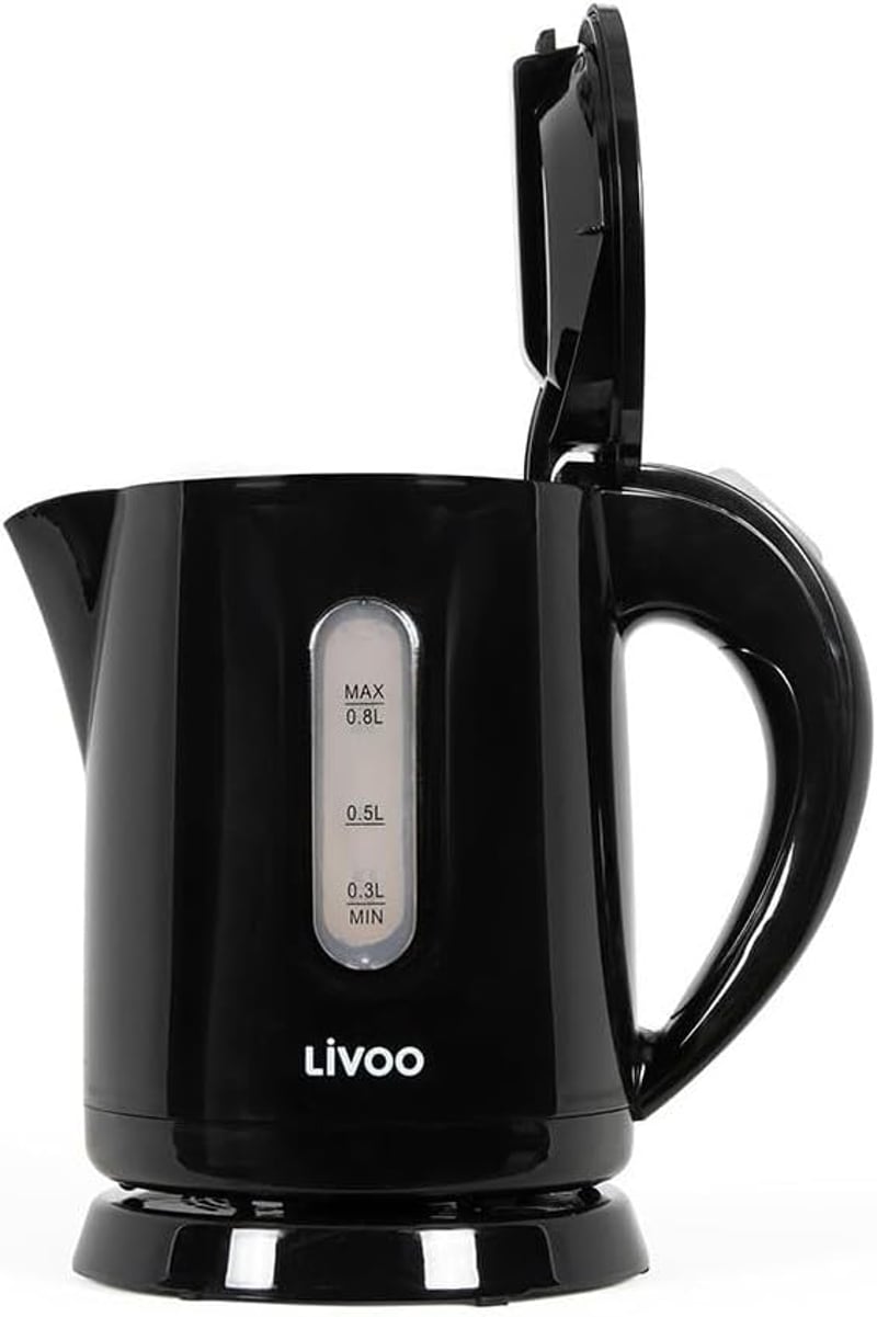 Livoo Mini Vízforraló 0,8L 900W Forgatható Talp Fekete DOD114N