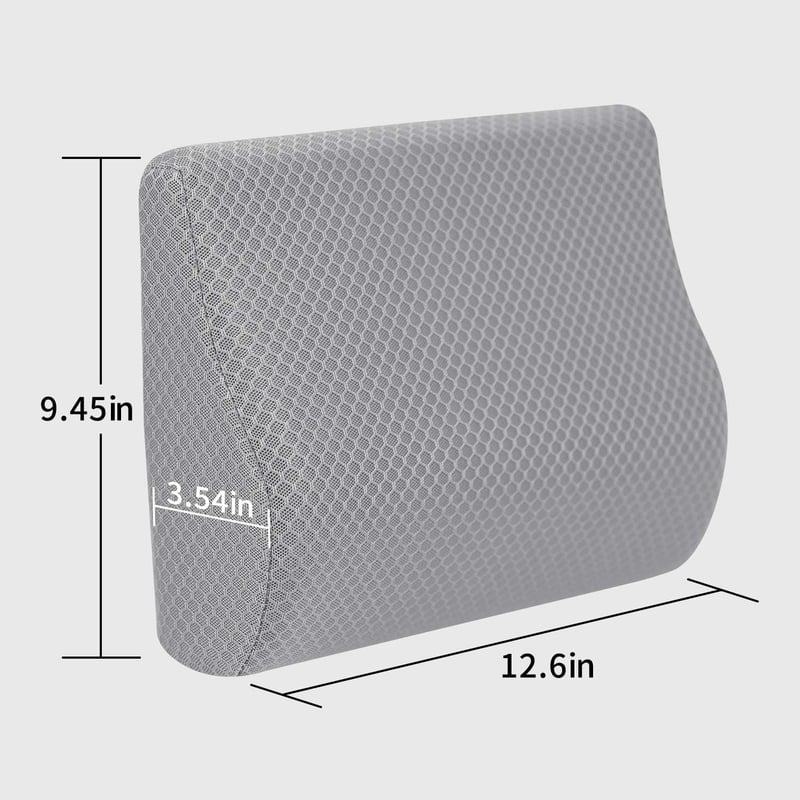 Livtribe Memóriahabos Deréktámasz Párna - Ergonomikus Háttámasz Autóüléshez, Irodai Székhez, Kerekesszékhez, Légáteresztő Huzattal, Szürke