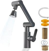 Liwankaqi fekete konyhai csaptelep 3 módú spray fej 1080° forgatható konyha fürdőszoba mixer 1