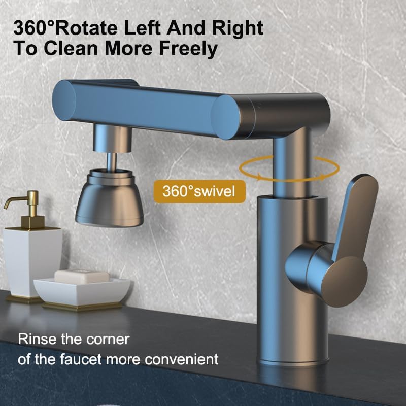 Liwankaqi fekete konyhai csaptelep 3 módú spray fej 1080° forgatható konyha fürdőszoba mixer