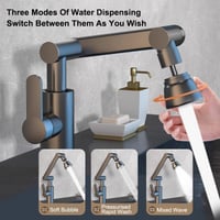 Liwankaqi fekete konyhai csaptelep 3 módú spray fej 1080° forgatható konyha fürdőszoba mixer 2