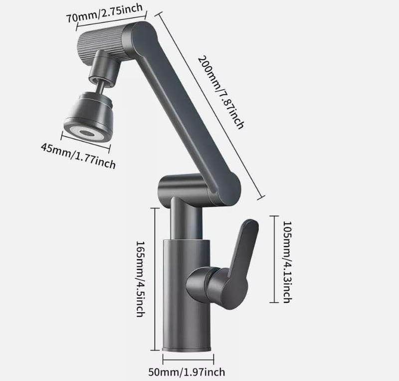 Liwankaqi fekete konyhai csaptelep 3 módú spray fej 1080° forgatható konyha fürdőszoba mixer