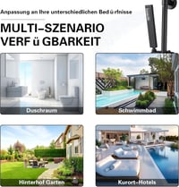 LIWEIKE fekete zuhanyszett esőzuhannyal és kézi zuhannyal, matt felület 7