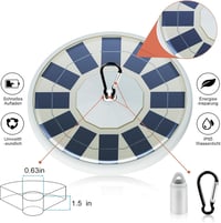 Lixada 128 LED-es napelemes zászlórúd lámpa vízálló 15-25ft 6