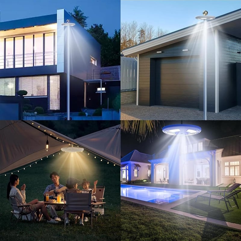 Lixada 128 LED-es napelemes zászlórúd lámpa vízálló 15-25ft