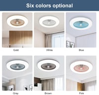 Lixada LED Mennyezeti Ventilátor Távirányítóval Kék 36W Hálószoba Nappali 8