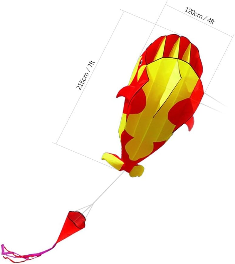 Lixada Óriás Bálna Sárkány 3D Keretmentes Puha Parafoil 215x120cm Fekete-Fehér Tárolótáskával Felnőtt Gyerek