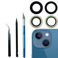 Náhradné sklenené šošovky zadného fotoaparátu LiXiongBao (2 ks) pre iPhone 13 a iPhone 13 Mini s predinštalovaným lepidlom a súpravou na opravu 1