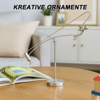 Lixstyea Kovová figúrka rybára, balančná socha z nehrdzavejúcej ocele, 25x6x12 cm, efekt levitujúcej ilúzie, darček pre rybárov, dekorácia 4