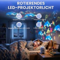 Lixstyea LED projektor s hviezdnou oblohou a oceánom, 360° rotácia, statický/dynamický režim, nastaviteľný jas, USB-C, do detskej izby a spálne 4
