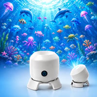 Lixstyea LED projektor s hviezdnou oblohou a oceánom, 360° rotácia, statický/dynamický režim, nastaviteľný jas, USB-C, do detskej izby a spálne 1
