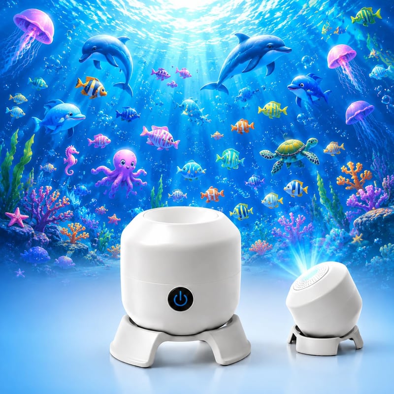 Lixstyea LED projektor s hviezdnou oblohou a oceánom, 360° rotácia, statický/dynamický režim, nastaviteľný jas, USB-C, do detskej izby a spálne
