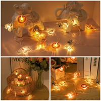 Ghirlandă luminoasă cu animale Liyade, 2,2 m, 12 LED-uri, alb cald, cu temporizator, decorațiune luminoasă 7