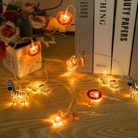 Ghirlandă luminoasă cu animale Liyade, 2,2 m, 12 LED-uri, alb cald, cu temporizator, decorațiune luminoasă 6