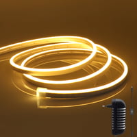 Liyade LED traka toplo bijela 3 m 12V podesiva neon LED traka 3000K IP65 vodootporna silikonska fleksibilna svjetlosna traka s napajanjem i kontrolerom za unutarnju i vanjsku upotrebu 1