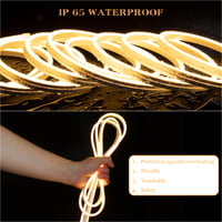 Liyade LED traka toplo bijela 3 m 12V podesiva neon LED traka 3000K IP65 vodootporna silikonska fleksibilna svjetlosna traka s napajanjem i kontrolerom za unutarnju i vanjsku upotrebu 4