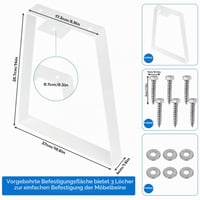 Picioare metalice pentru mobilă LiYiJiKeJi în formă de trapez, 35,7 cm, alb, 2 buc. - picioare pentru masă, noptieră, măsuță de cafea, dulap 2