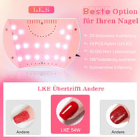 LKE UV Lámpa Műkörömhöz - 54W LED Körömszárító 3 Időzítővel, LCD Kijelzővel és Autó Érzékelővel - Minden UV Zselé Lakhoz, Kezdőknek és Profi 4