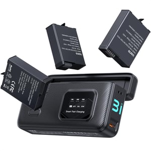 Încărcător rapid llano AC3 30W cu 3 acumulatori de 1950 mAh pentru DJI Osmo Action 6/5 Pro/4/3 și Osmo — încărcător rapid zgâriat (stare: vezi imaginea 2)