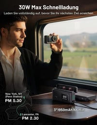 Încărcător rapid llano AC3 30W cu 3 acumulatori de 1950 mAh pentru camerele DJI Osmo Action 6/5 Pro/4/3 și Osmo 360, încărcare PD cu trei sloturi, afișaj LED 2
