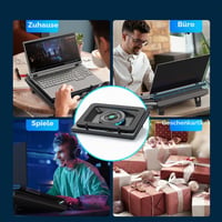 llano Gaming Laptop Cooler 15-19 hüvelykes notebookhoz USB 3 porttal 7