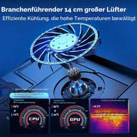 llano Gaming Laptop Cooler 15-19 hüvelykes notebookhoz USB 3 porttal 2