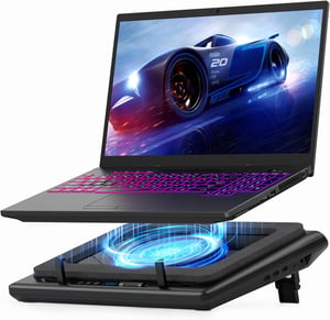 Cooler laptop Llano cu ventilator extra mare de 14 cm, negru, 15-19 inchi, hub USB cu 3 porturi, spumă de etanșare, fără RGB