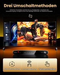 Prepínač Llano HDMI 2.1, 4 v 1, 8K@60Hz, 4K@120Hz, audio extraktor, optický a 3,5 mm výstup, SPDIF 7.1Ch, 48 Gb/s, kompatibilný s PS4/PS5 a Xbox 6