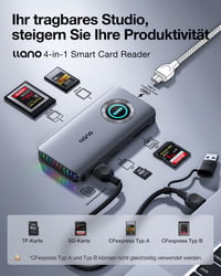 Čítačka kariet llano R604 4-v-1 CFexpress Type A/B s rýchlosťou USB 3.2 Gen 2 10 Gb/s 2