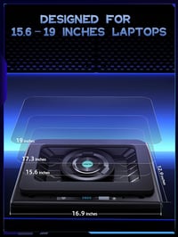 llano RGB Gaming Laptop Cooler 15-19 Hüvelykes Hűtőpad USB 3 Port 5