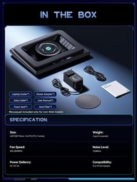 llano RGB Gaming Laptop Cooler 15-19 Hüvelykes Hűtőpad USB 3 Port 7