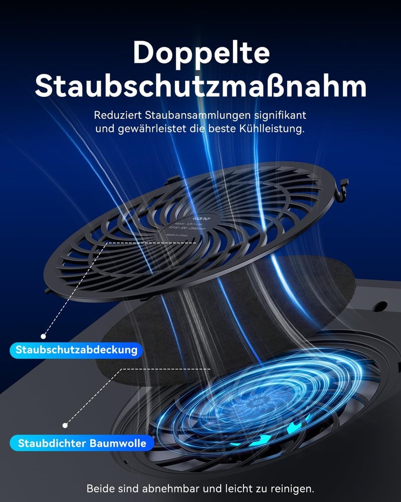 llano RGB Gaming Laptop Cooler 15-19 Hüvelykes Notebookhoz Turbó Ventilátorral és USB Hub-bal