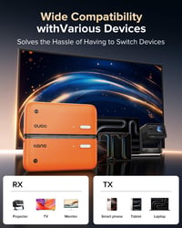 Bezdrôtový HDMI vysielač a prijímač llano S850 USB-C, 4K vstup, 1080P@60Hz výstup, dosah 50 m, Plug and Play, 5G+2,4G, pre telefón, notebook, TV a projektor, oranžový 4