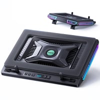 llano V10 RGB chladiaca podložka pre herné notebooky s uhlopriečkou 12–15,6", 10,5 cm ventilátor, nastaviteľná rýchlosť, dotykové ovládanie, 3x USB-A port 8