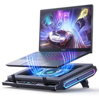 llano V10 RGB chladiaca podložka pre herné notebooky s uhlopriečkou 12–15,6", 10,5 cm ventilátor, nastaviteľná rýchlosť, dotykové ovládanie, 3x USB-A port 1