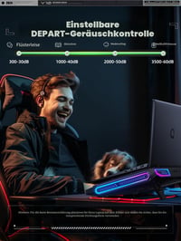 llano V10 RGB chladiaca podložka pre herné notebooky s uhlopriečkou 12–15,6", 10,5 cm ventilátor, nastaviteľná rýchlosť, dotykové ovládanie, 3x USB-A port 2