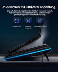 llano V12 Ultra laptop hűtőpad RGB, intelligens hőmérséklet-szabályozás, 15-21 colos laptopokhoz 4